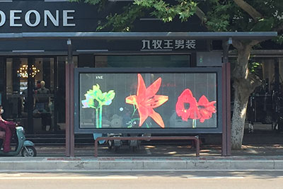 蒙城縣聯(lián)通公司站臺(tái)T4×8透明屏